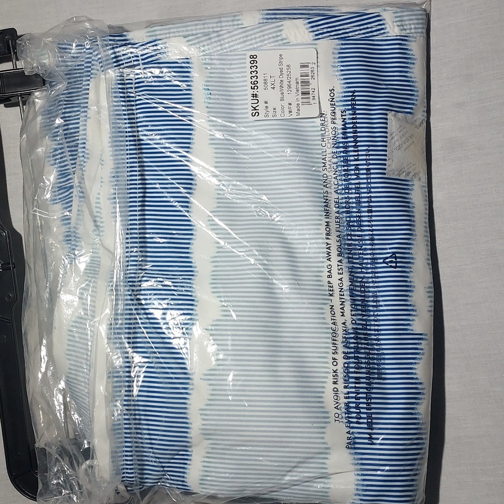 NEW Lands End Striped Drawstring Lined Mens Swim Trunks Size 4XLT - Picture 4 of 5